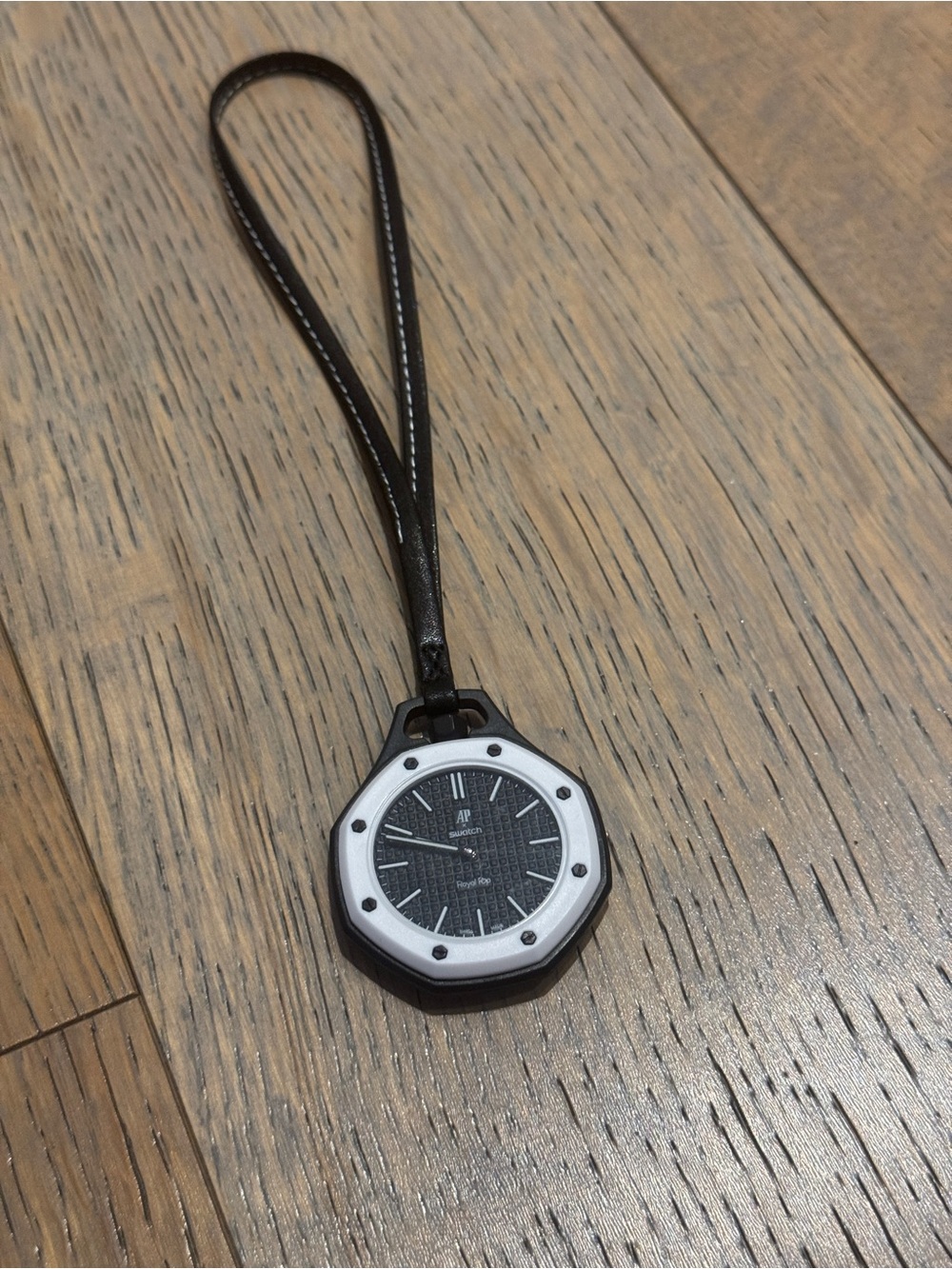 Swatch Black and White Octagonal Pendant Watch Charm